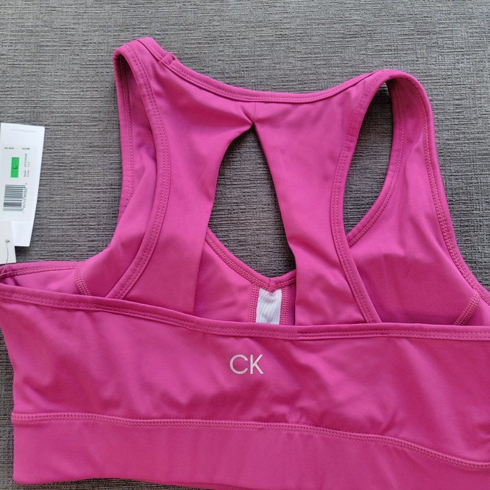 Calvin Klein Performance Women Pink V-Neck Padded Sports Bra Size Large - Picture 5 of 5